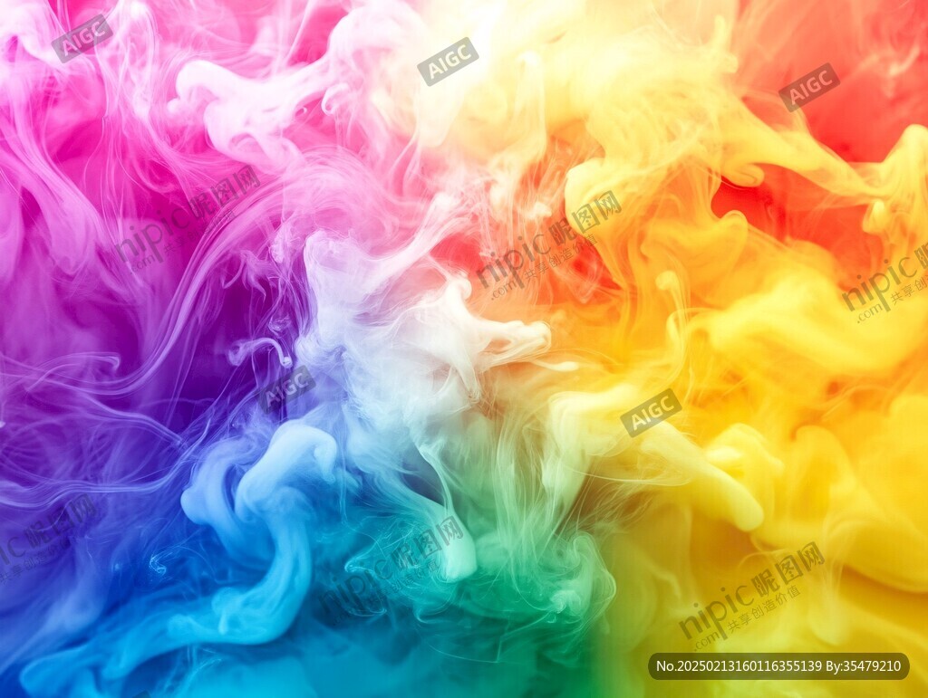 繪畫夢(mèng)幻煙霧五彩