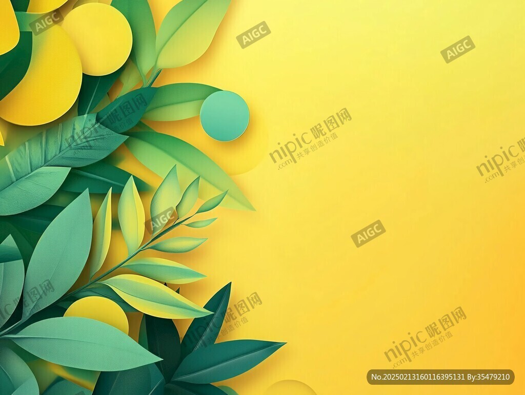 植物背景扁平插畫