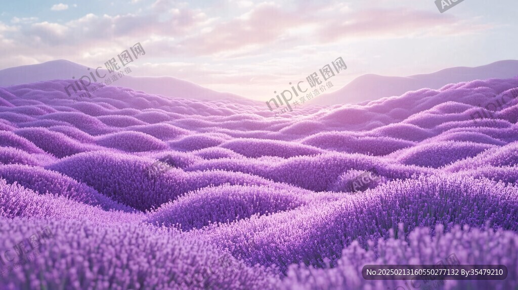 唯美夢幻花田場景