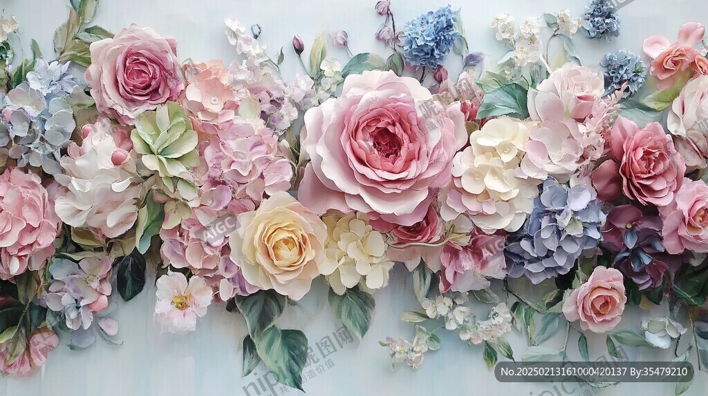 3d立體花壁紙