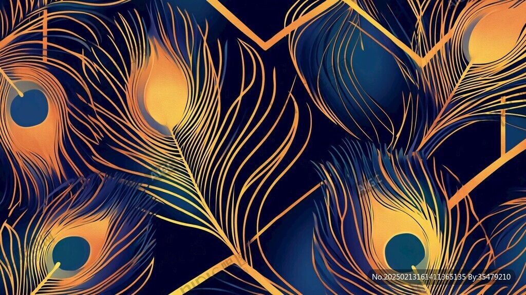 輕奢金線花鳥圖