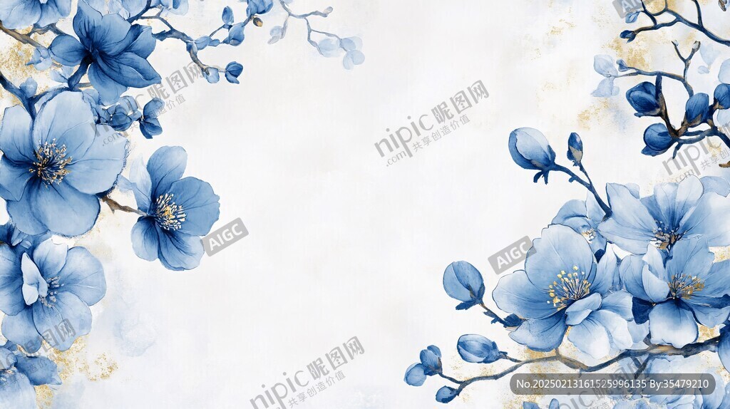 唯美藍色花卉