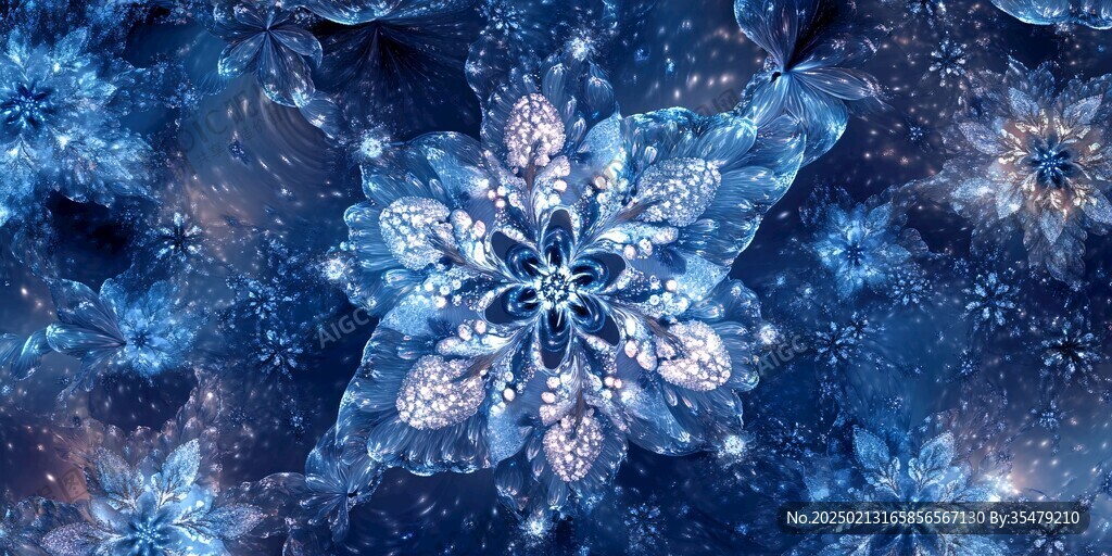 藍色雪花墻紙