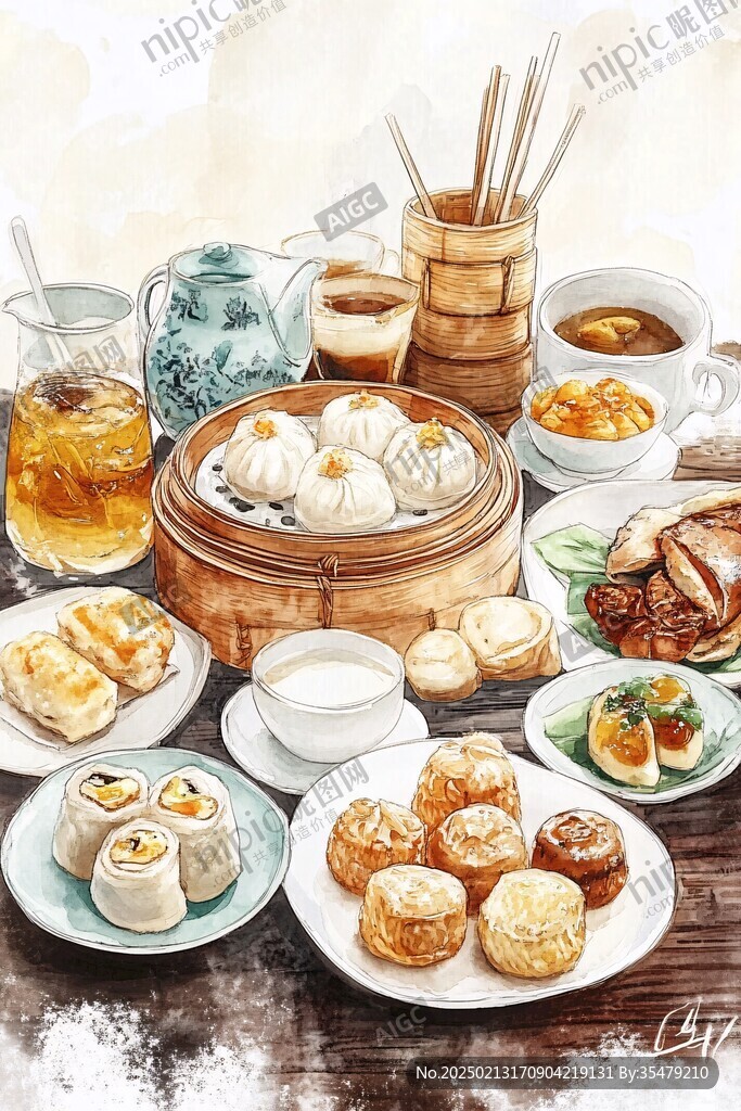 南翔小籠包插畫
