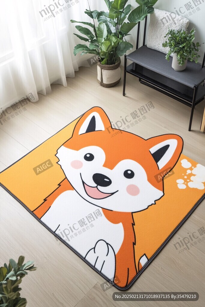 卡通柴犬地墊