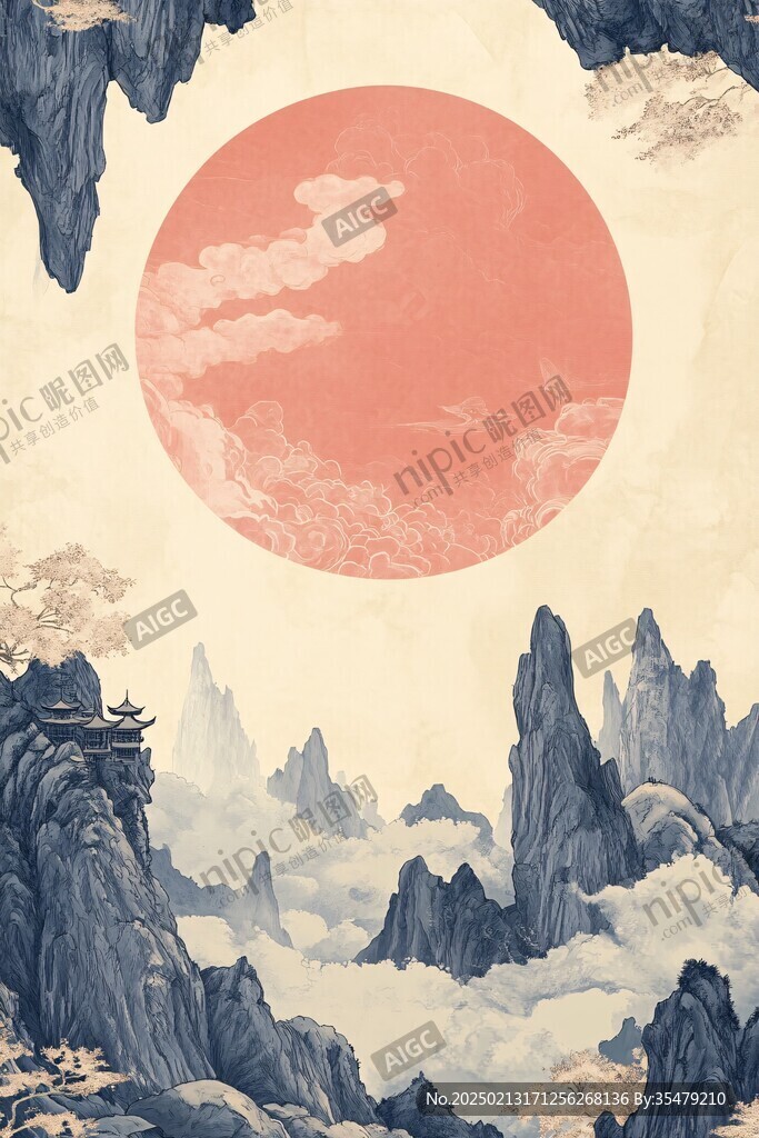 復古古典山水