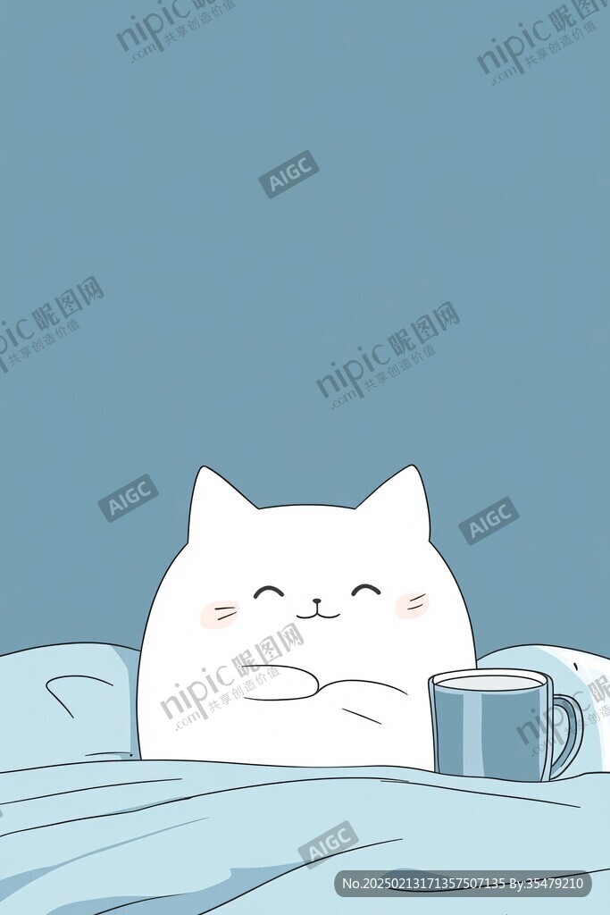 大白貓插畫