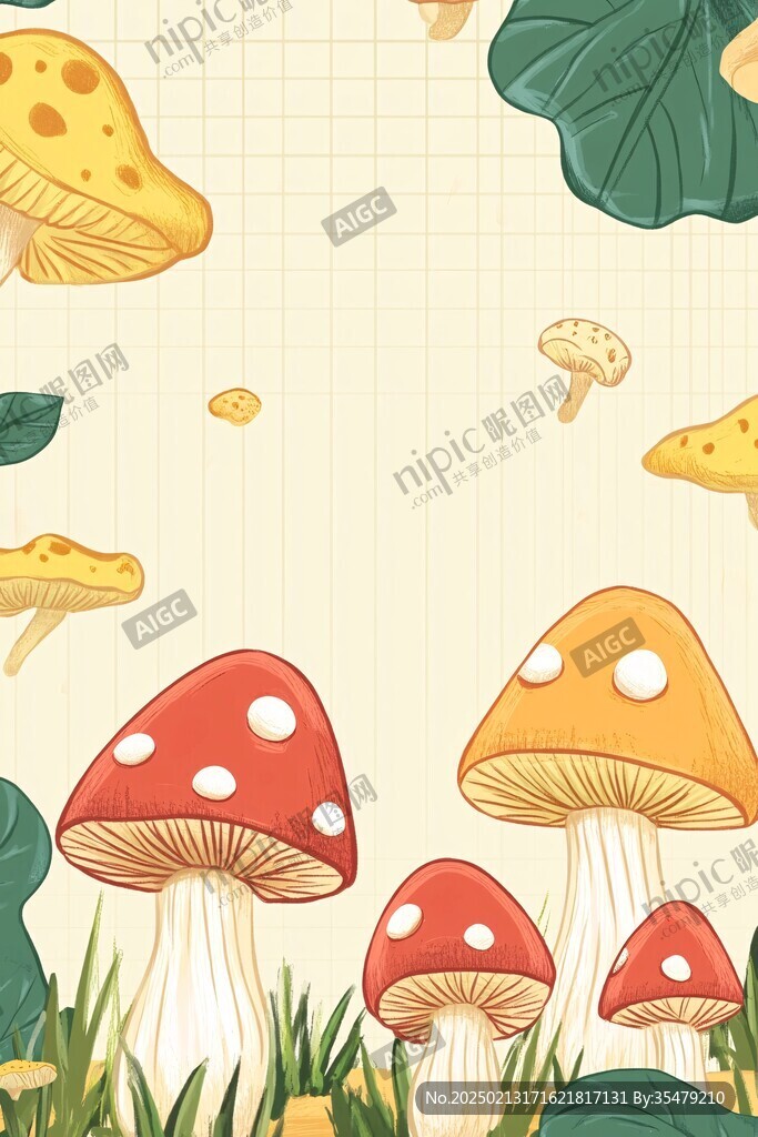 蘑菇背景底紋