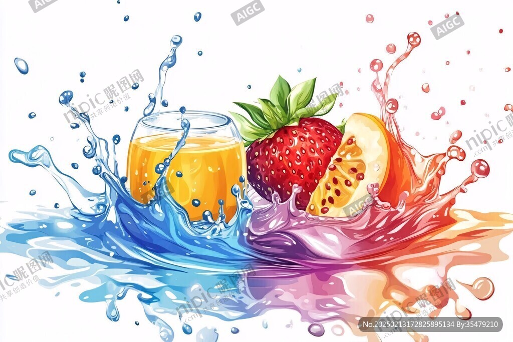 水果飲料插畫