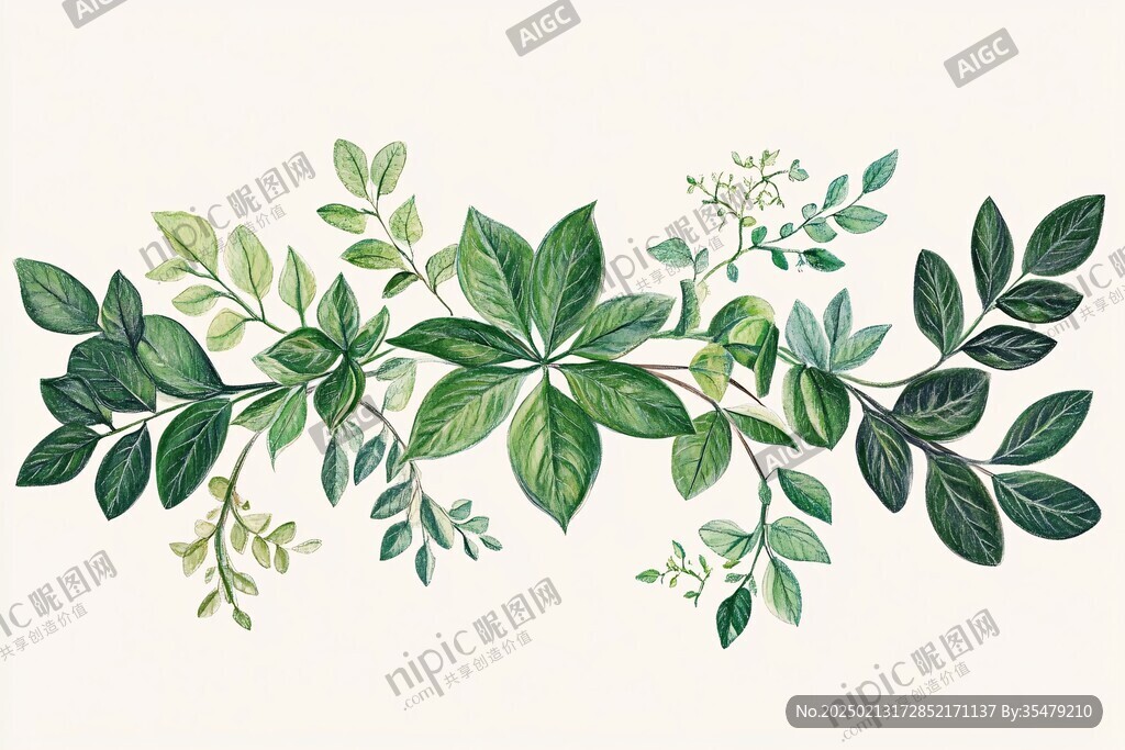 枸骨插畫