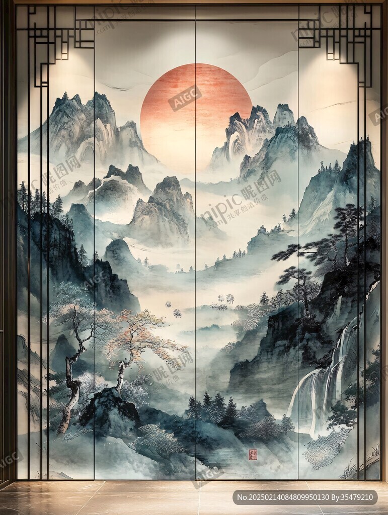 藝術玻璃山水畫