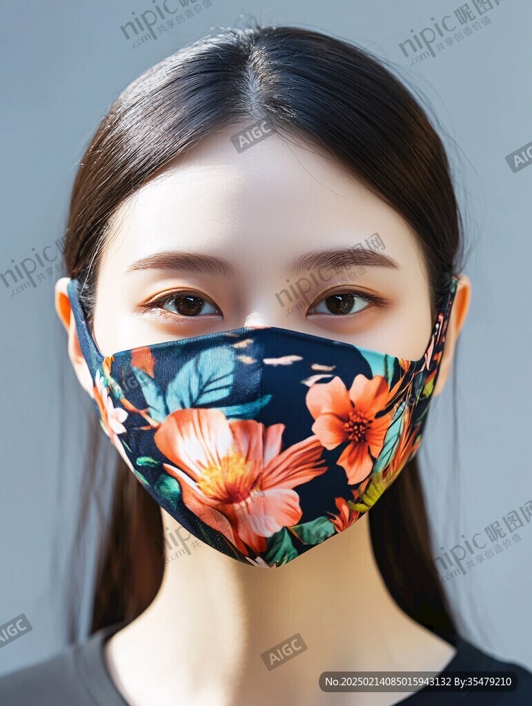 口罩印花圖