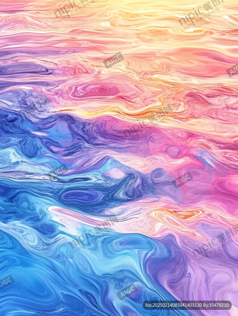 肌理彩色流體裝飾畫