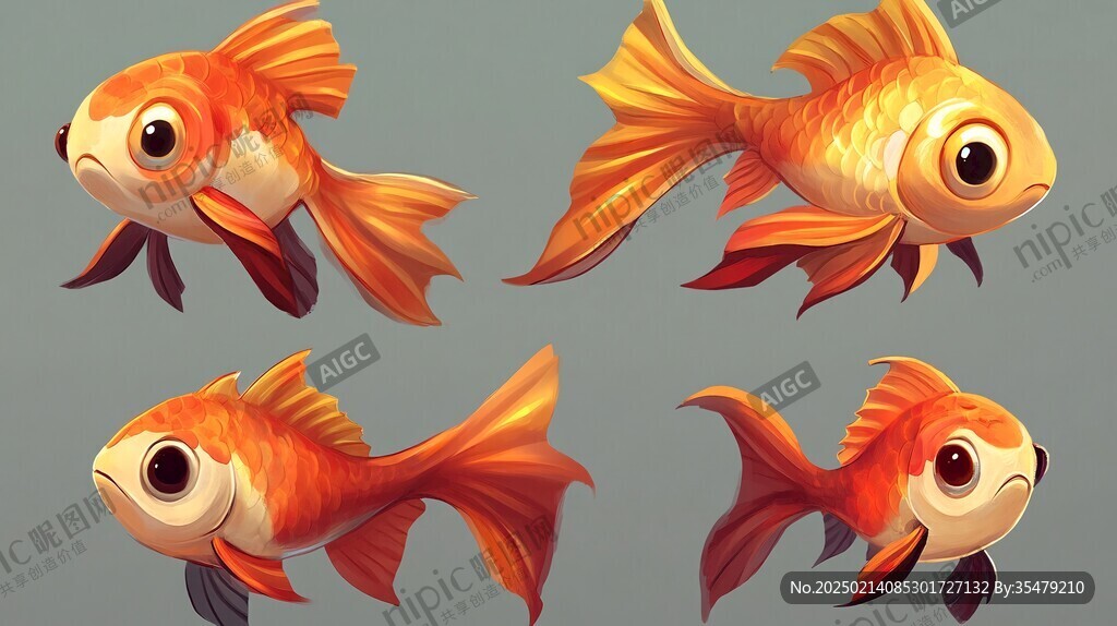 卡通寫實紅鯉魚