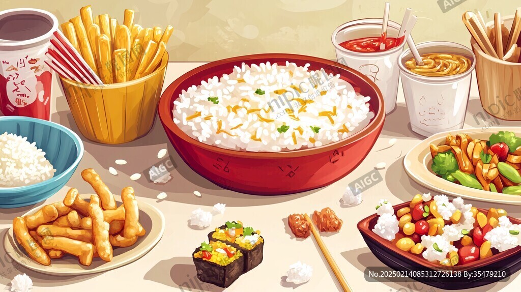 蓋澆飯插畫