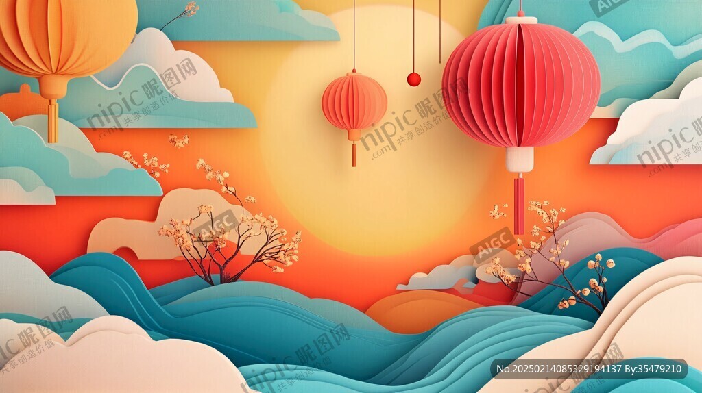 剪紙風(fēng)背景