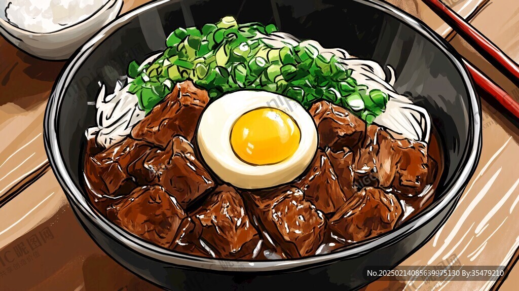 牛肉面插畫
