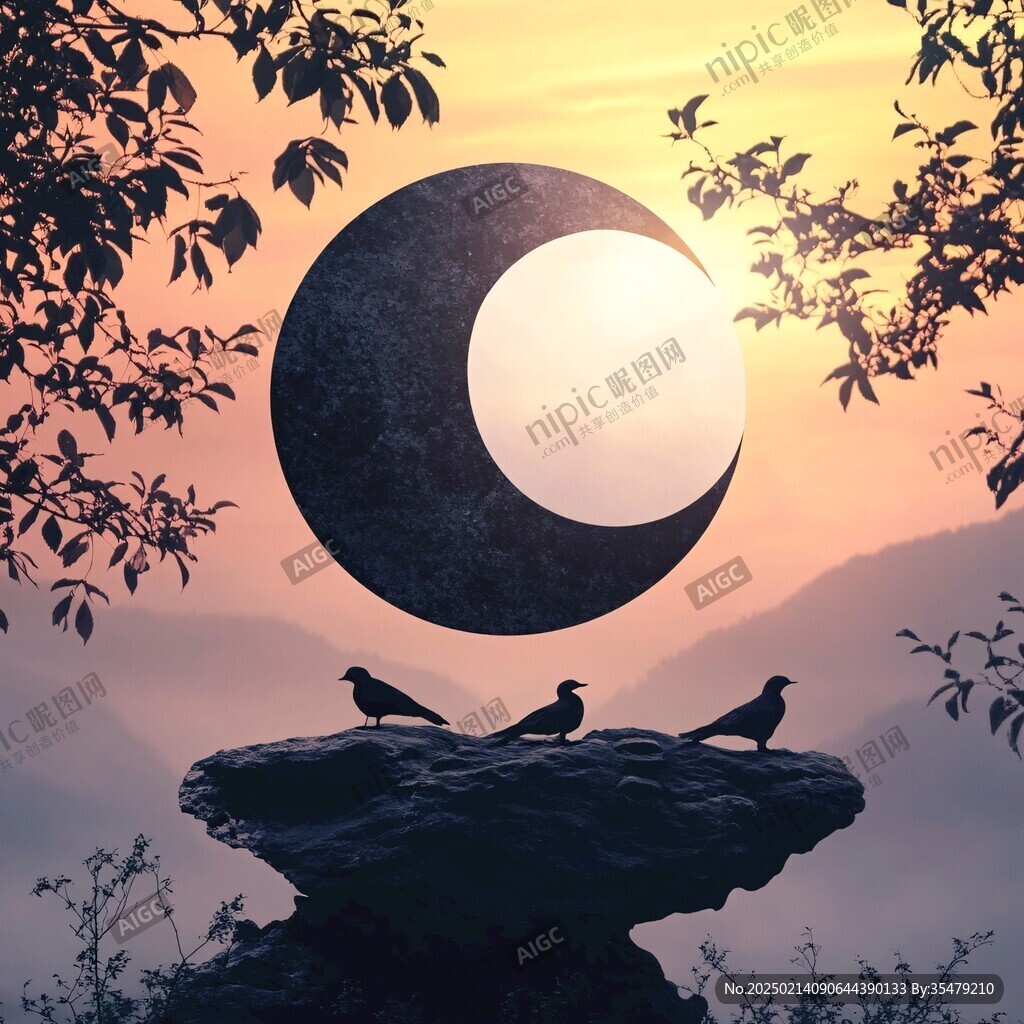 雙雀月圓