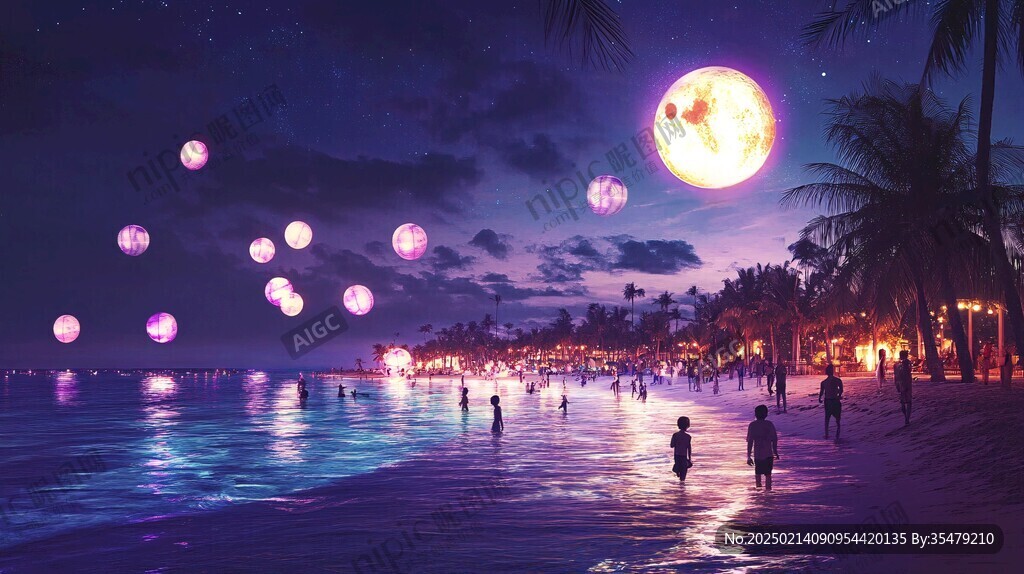 海灘夜景