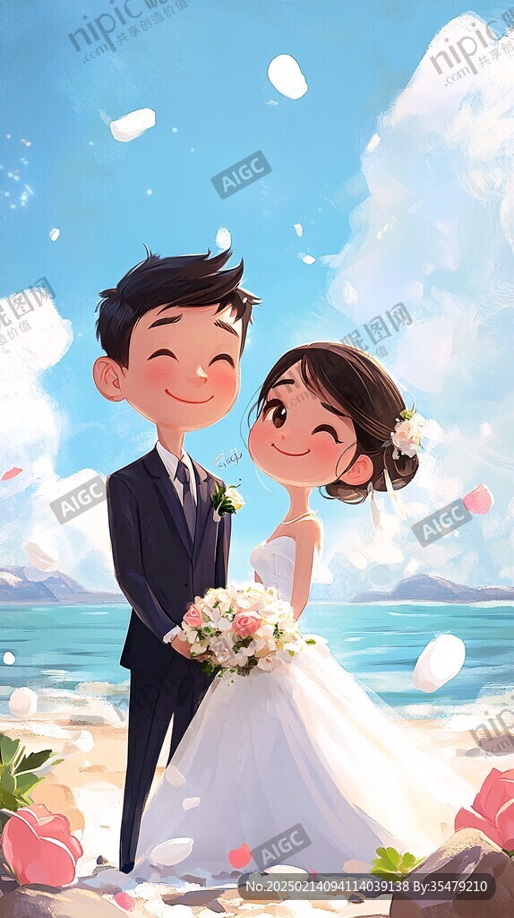 結婚照插畫