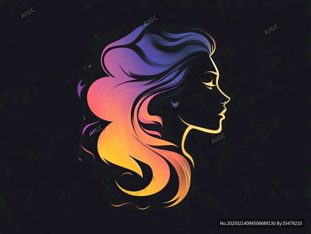美女側(cè)臉標(biāo)志