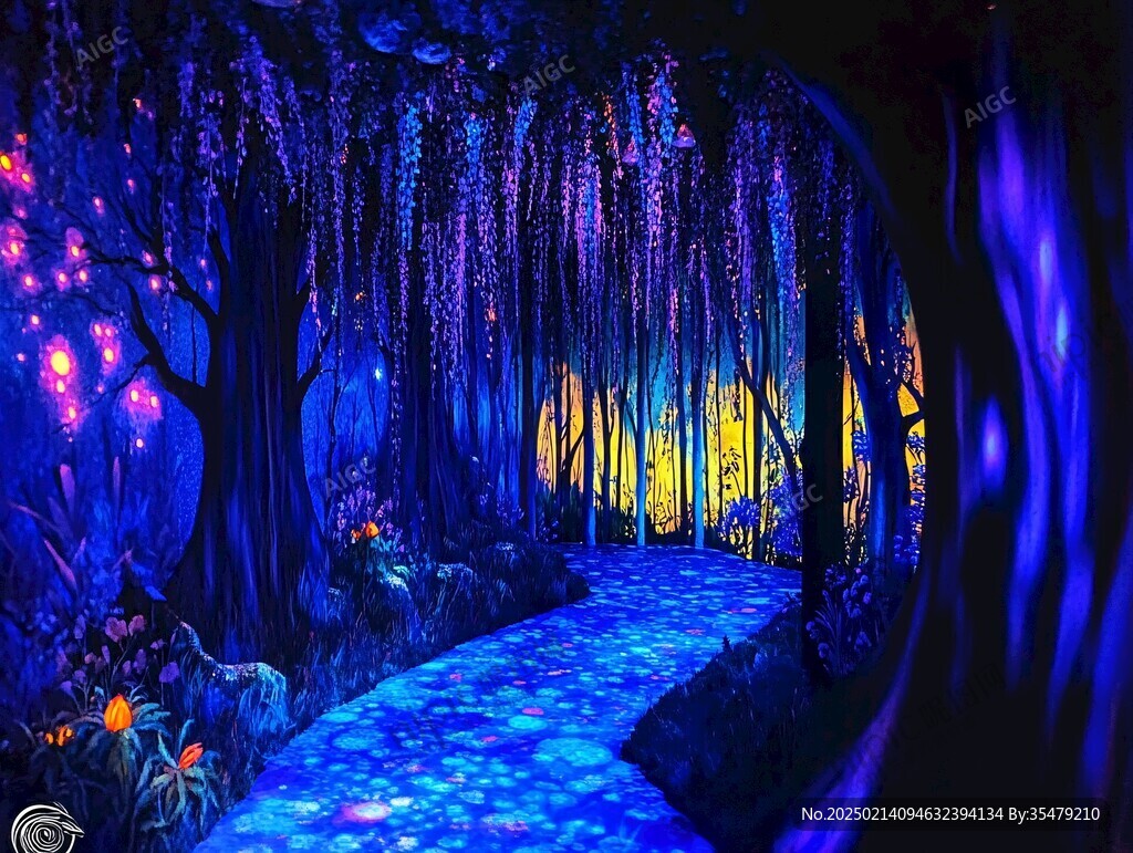 紫色森林主題場景