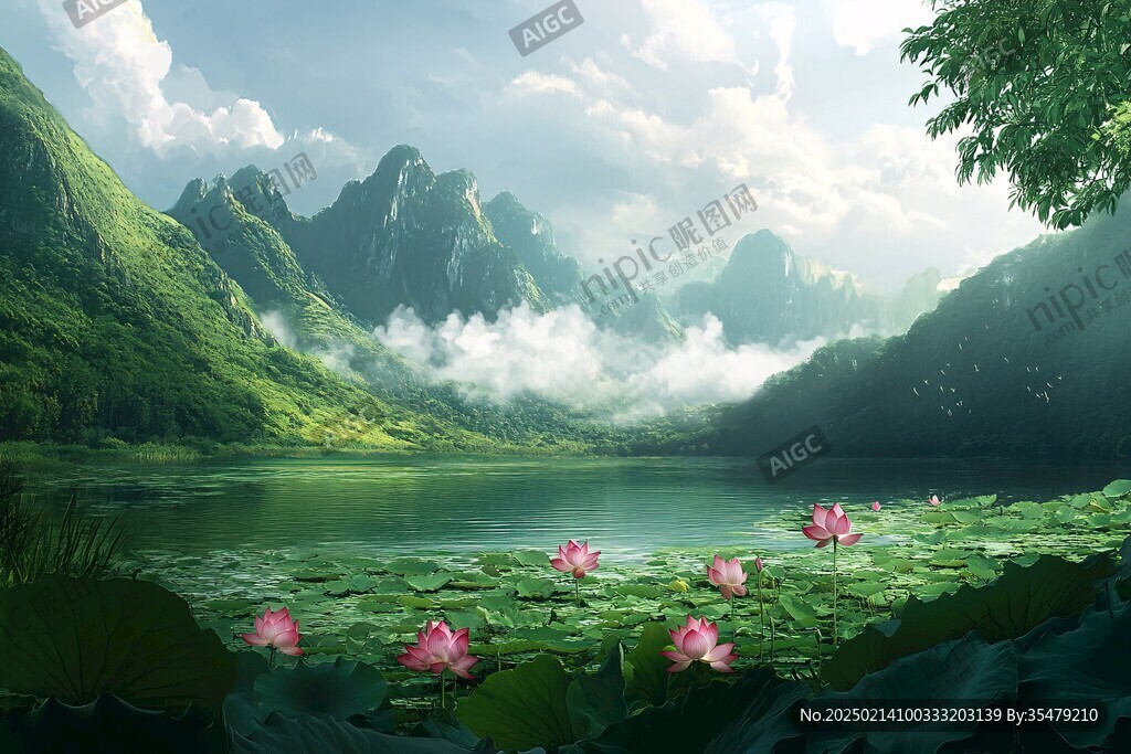 3d荷花背景