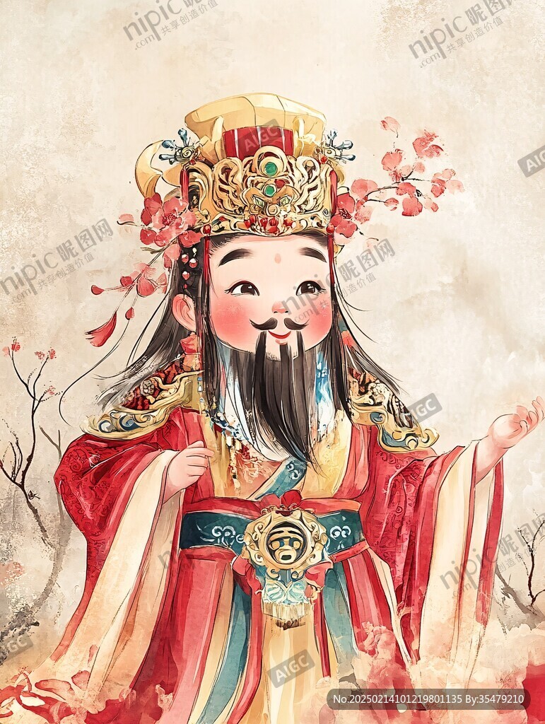財神爺插畫