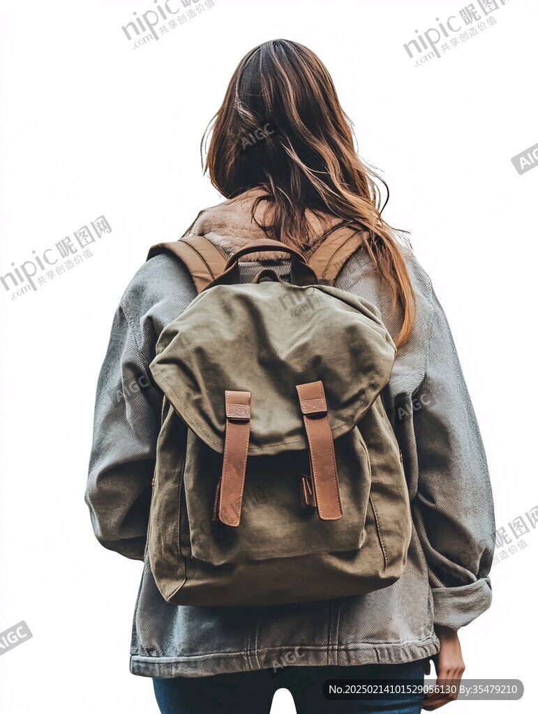 背包女人背影