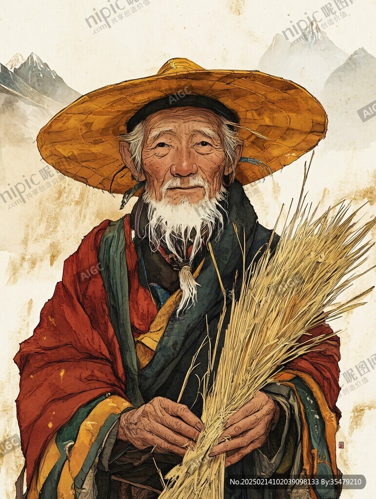 青稞米包裝插畫