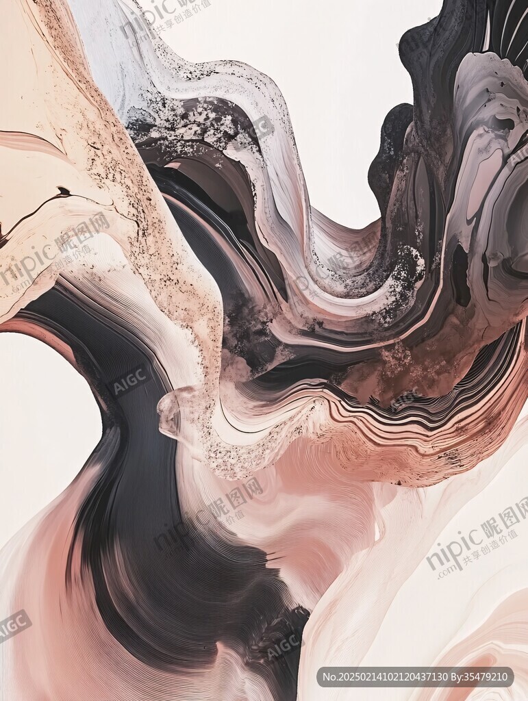 漸變抽象流體裝飾畫