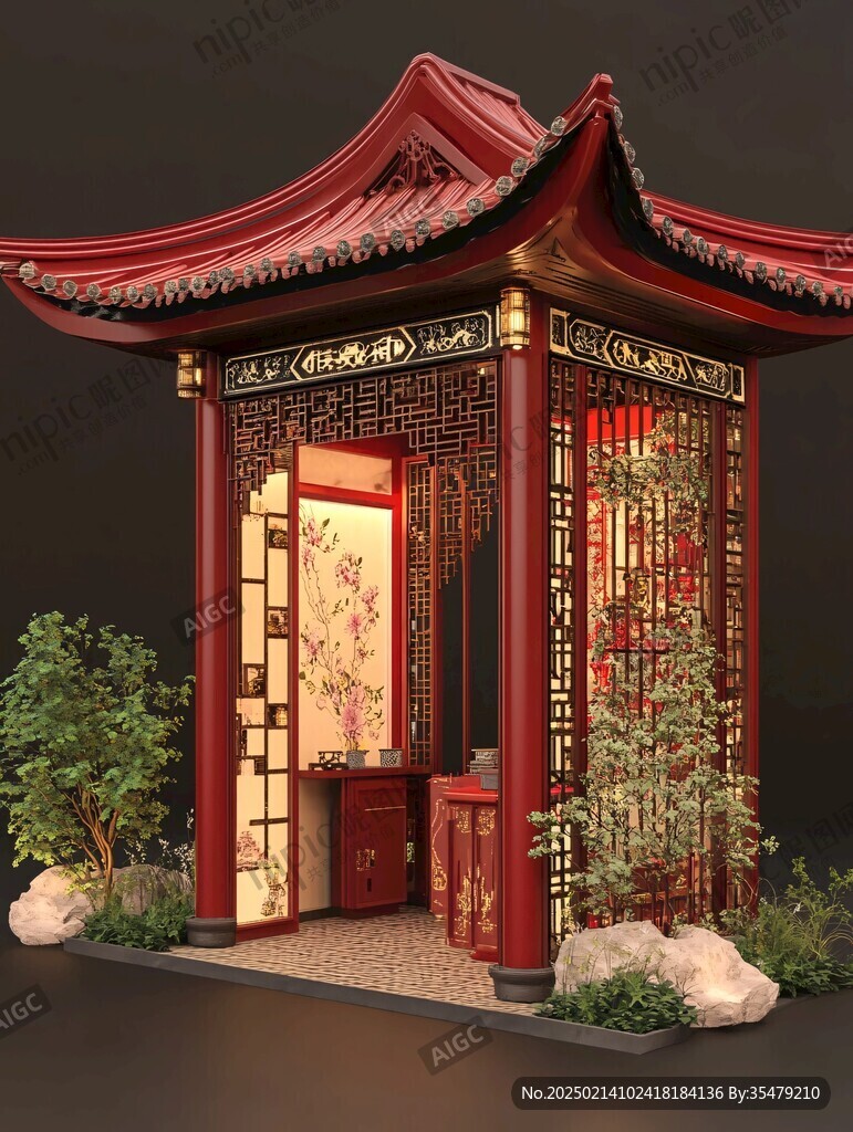 中式風(fēng)格售貨小亭