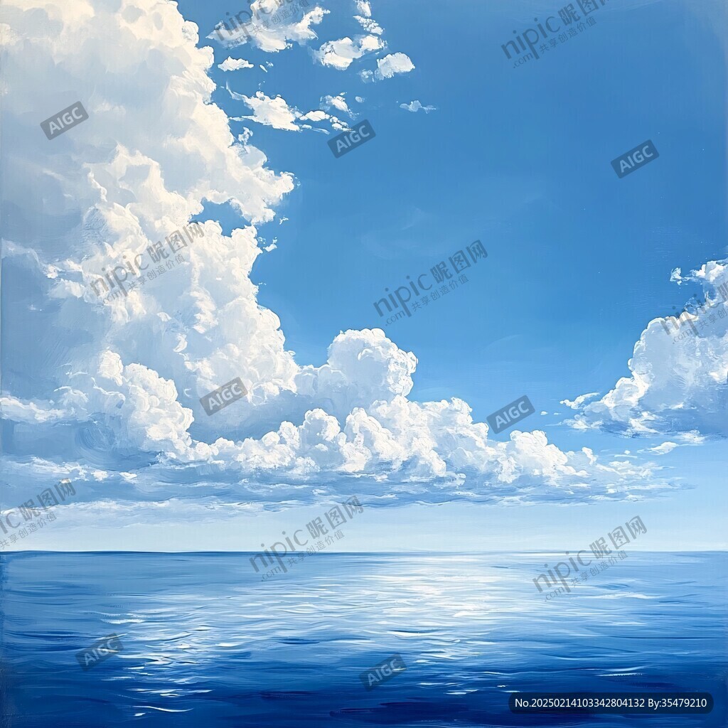 海天一色繪畫