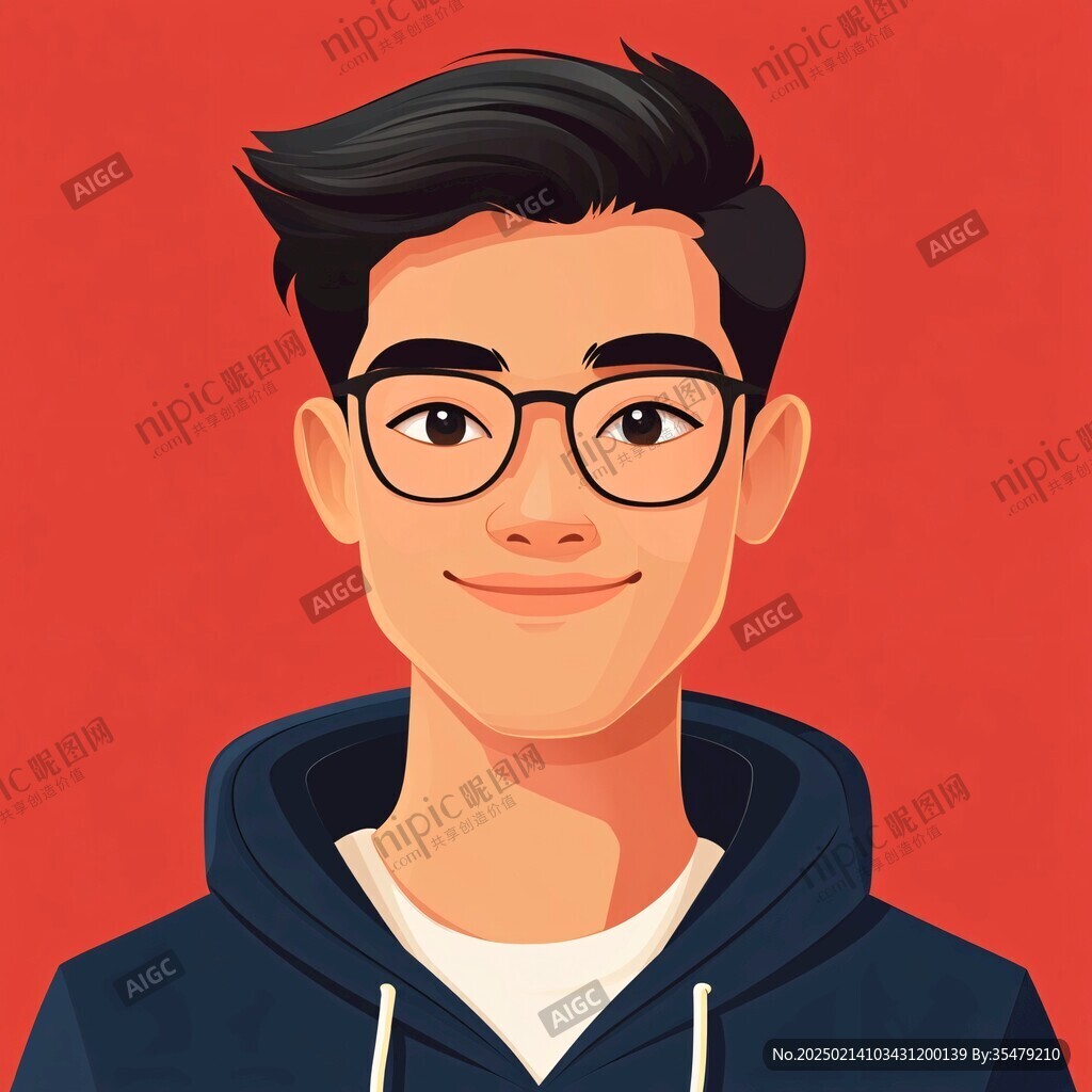 扁平頭像插畫