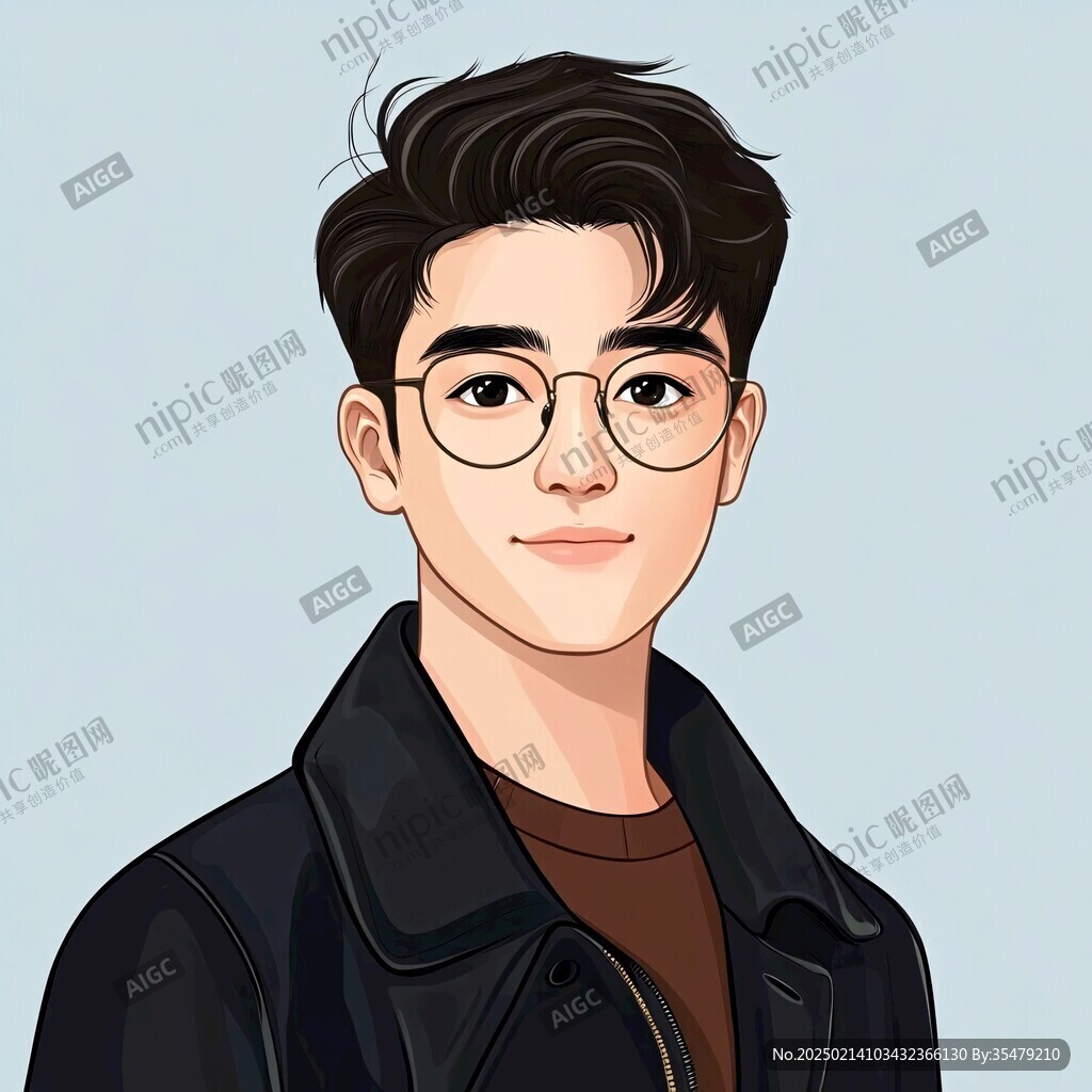 男生頭像插畫