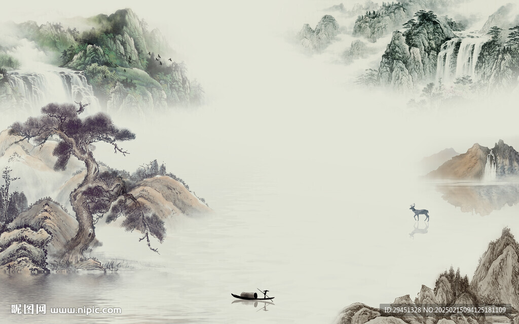 新款 意境高檔山水 TIF分層