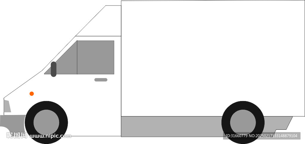 小貨車平面矢量圖