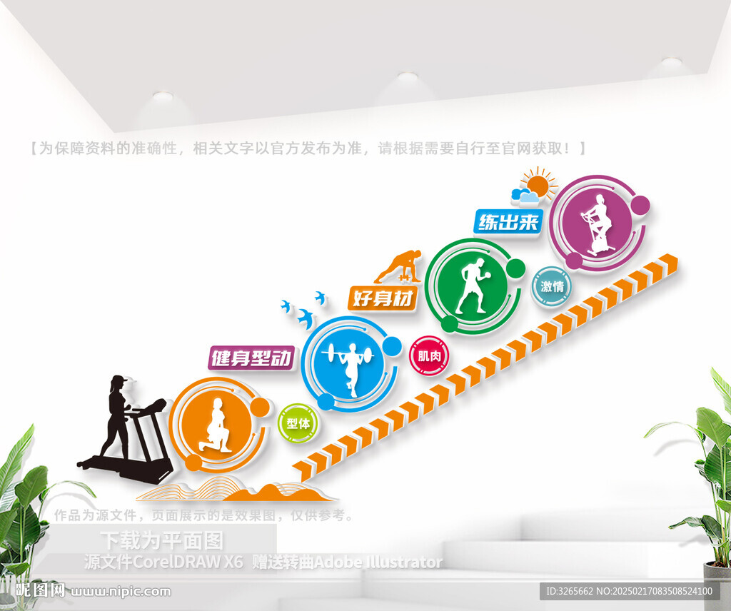 健身房樓梯文化墻