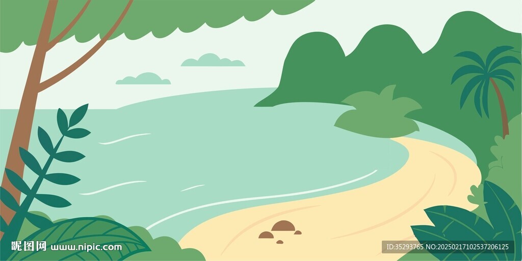 海灘風景畫