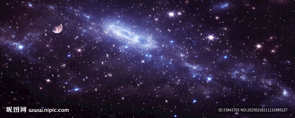巨幅黑色宇宙星空背景