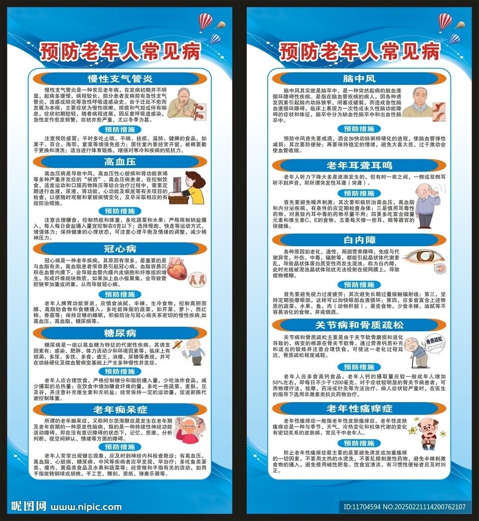老年人常見疾病預防知識展架