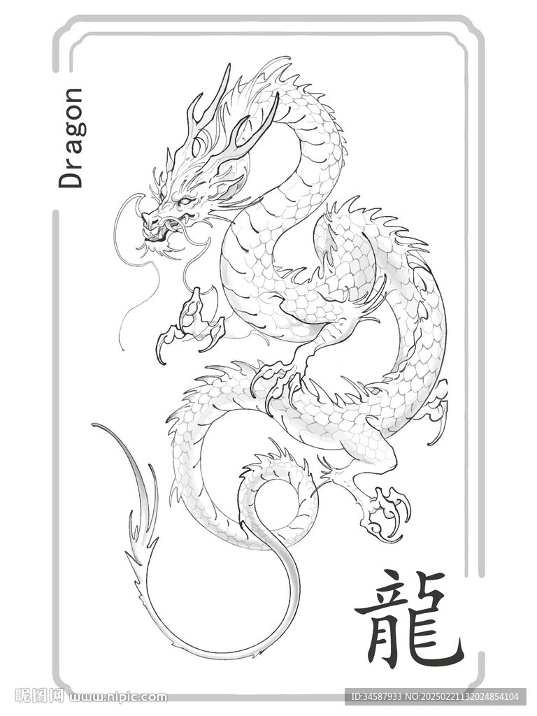 傳統(tǒng)龍矢量插畫素材圖片