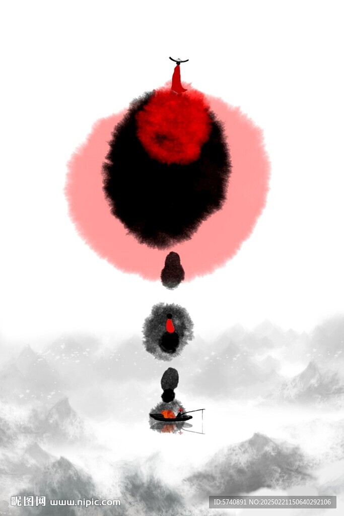 抽象水墨畫 