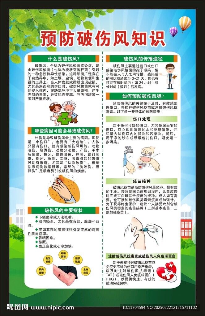 破傷風預防知識海報