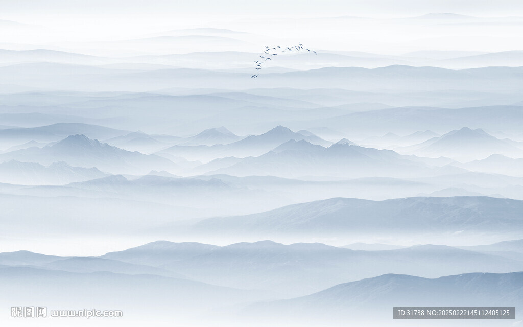 遠山近水水墨風景