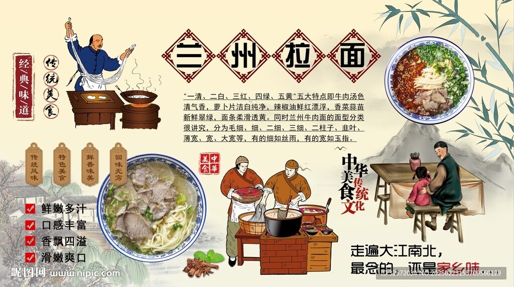 蘭州拉面背景墻
