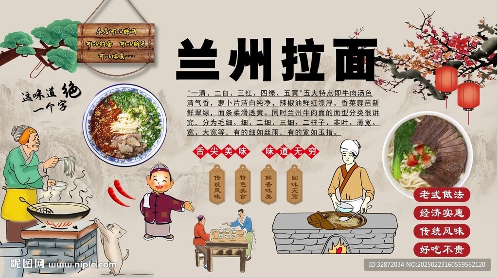蘭州拉面背景墻