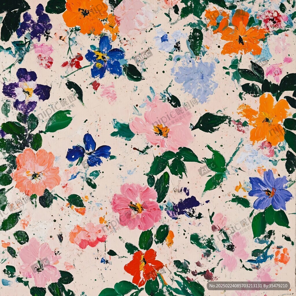 現代花滿版花印花繡花