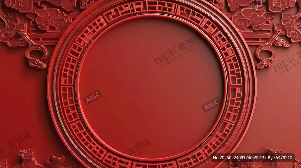 春節(jié)新年紅色物料背景