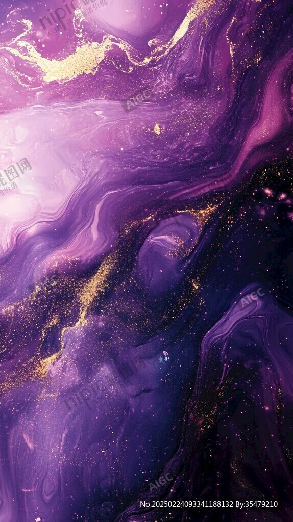 紫色星云抽象畫